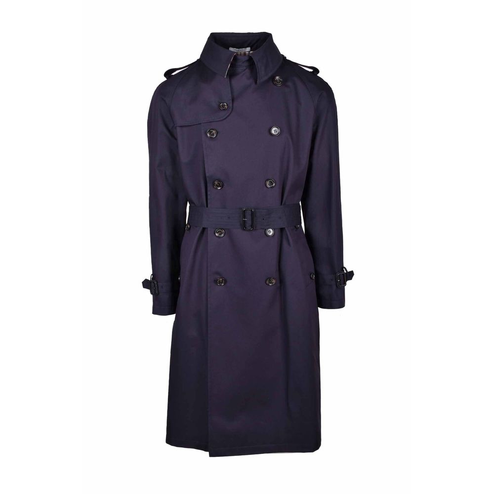 Aquascutum Blauer Baumwoll-Trenchcoat für Herren